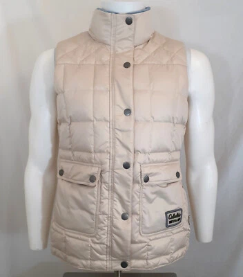 Cabelas Puffer Vest Womens Med Beige Goose Down Quilted Full Zip Snap Lined NWOT - Image 1 of 4