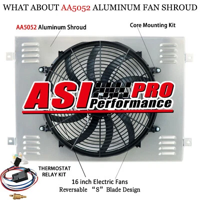 CUBIERTA DEL RADIADOR + VENTILADOR DE 16" + RELÉ COMPATIBLE CON DODGE D150 D250 D350 1979-1993 W150 W250 V6 V8 Foto 1 de 4