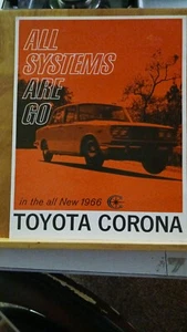 Toyota Corona 1966 folleto de ventas de concesionario de automóviles totalmente nuevo - Imagen 1 de 3