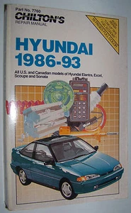 Chilton's Repair Manual #7760 Hyundai 1986-93 All Elantra Excel Scoupe Sonata - Picture 1 of 2