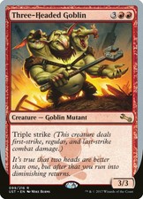 MTG 1x Foil THREE-HEADED GOBLIN Unstable (Excellent)