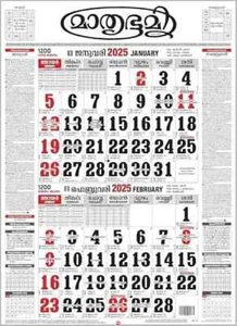 RSINC Mathrubhumi 2026 wall hanging malayalam calendar 2026 Pack of 1 office - Picture 1 of 4