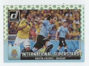 Martin Caceres 2015 Donruss GREEN SOCCER BALL FOIL INTERNATIONAL SUPERSTARS /25