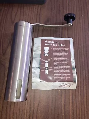 JavaPresse Manual Coffee Grinder, Conical Burr Mill, Brushed Stainless Steel - Image 1 of 4