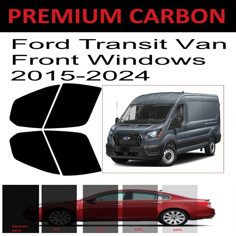 Premium Nano Carbon Window Tint fits Ford Transit Van 2015-2025 Low Roof 2F - Image 1 of 4