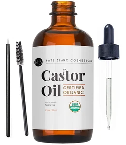 Castor Oil Organic (2Oz), 100% Pure, Cold Pressed, Hexane Free. Stimulate Growth - Picture 1 of 12
