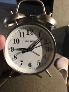 Westclox Big Ben Twin 4in Silver Glow In The Dark Analog Alarm Clock Work Gift - Picture 1 of 4