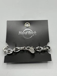 Hard Rock Cafe Silver BRACELET w/ CHARM New - Picture 1 of 4