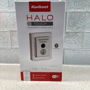 Halo Touch Satin Nickel Fingerprint WiFi Smart Lock Deadbolt - Picture 1 of 5