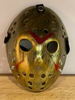 MASQUE PLASTIQUE OR /ROUGE DE JASON VOORHEES / VENDREDI 13 / NEUF / HALLOWEEN
