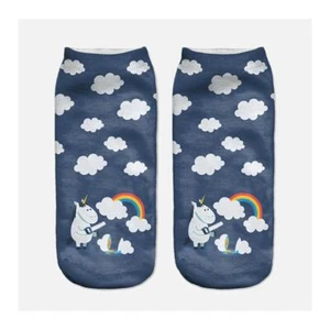 Women Girl Cute Cartoon Harajuku Animal 3D Print Kawaii Ankle Socks Unicorn- 5 - Picture 1 of 2