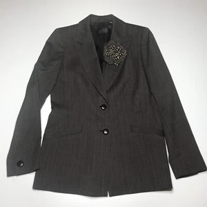 Giacca blazer donna Dana Buchman taglia 4 marrone fantasia 2 bottoni 100% lana - Foto 1 di 12