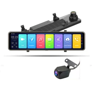 4+64G Android Mirror Dash Cam 12 " Wireless Carplay Dashcam Rear View Mirror Cam - Picture 1 of 8