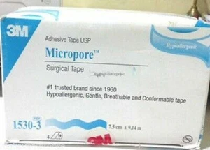 Micropore Surgical Tape 3 Inch Paper Tape [ 7.5 cm x 9.14 m/ 10 Yds ] Free Ship - Picture 1 of 3