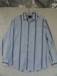 Indigo Palms Shirt Men's L Cotton Pale Blue On Blue Chest Pocket MINT - Bild 1 von 6