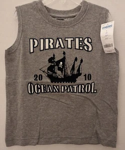 NEW GYMBOREE Pirates Ocean Patrol Sleeveless T Shirt Gray NWT Boys Sz 5 - Picture 1 of 3