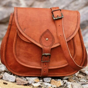 Women Leather Crossbody Purse Small wallet Pouch Vintage Shoulder Bag - Picture 1 of 5