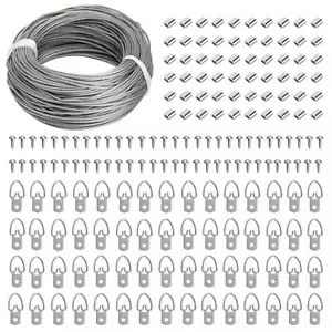 100Ft Stainless Steel Picture Hanging Wire Kit for Photo Mirror Frame Artwork - Picture 1 of 7