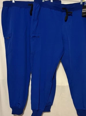 NUEVO CON ETIQUETAS Dos Pares Pantalones Exfoliantes Jogger 3XL Azul Real Bolsillos Laterales Bolsillo de Carga Foto 1 de 4