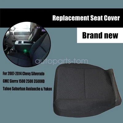 Cubierta de asiento de tela negra para GMC Sierra 1500 2500HD 2007-2014 Foto 1 de 4