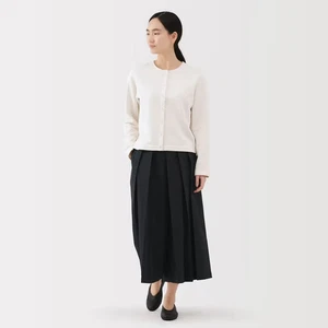 MUJI Pantalone Hakama Donna Doppio Tessuto Beige Chiaro/Nero/Navy/Marrone Moka NUOVO - Foto 1 di 22