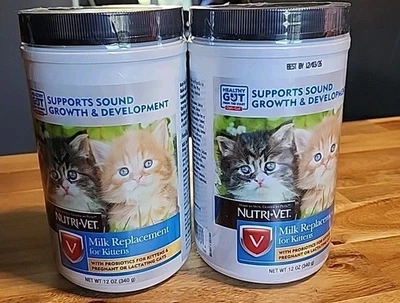 Lote de 2 - Reemplazo de leche Nutri-Vet para gatitos - 12 onzas - Exp. 01 y 12/2026  Foto 1 de 2