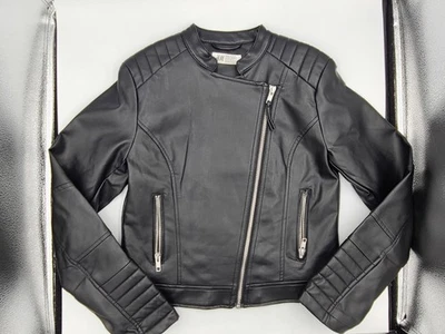 Chaqueta de motociclista forrada de cuero sintético H&M para niñas - talla 11-12 años Foto 1 de 4