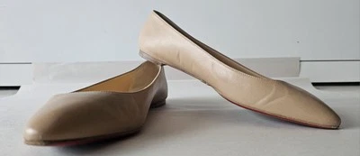 Bailarina de ballet Christian Louboutin Eloise Nappa de cuero desnudo sin cordones 40  Foto 1 de 4