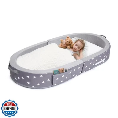 Mooedcoe Cama de Piso Plegable Portátil para Niños Pequeños con Laterales, Vagabundo Portátil para Niños Pequeños Foto 1 de 4