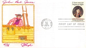 1789 15c John Paul Jones, Pugh hand painted cachet, 86 produced [120325.122] - Picture 1 of 1