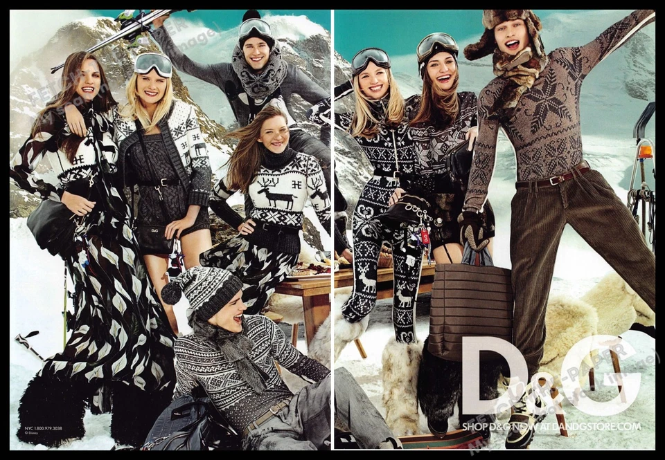 Dolce & Gabbana 2010s Print Advertisement (2 pages) 2010 Friends Snow Winter - Image 1 of 1