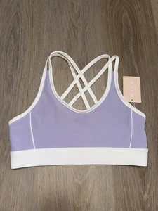 Wilo The Label Lavender & White Strappy Sports Bra - Size Medium - Picture 1 of 6