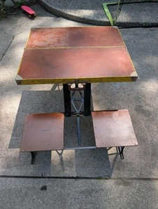 Vintage "Handy" Koffer klappbar Picknick Tisch & Stuhl Set Milwaukee Stamping Co - Bild 1 von 13