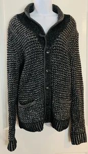 Rag & Bone Neiman Marcus Target Cardigan Sweater Men's Small Black Gray Wool - Picture 1 of 7