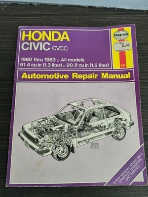 Manual de reparación automotriz Honda Civic CVCC 1980-1983 Haynes Foto 1 de 2