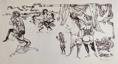 BELE  BACHEM * Aufwartung in der Dreigrazienposition *Original Lithogr. signiert - Bild 1 von 4