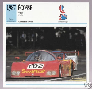 1987 Ecosse C286 Écosse Le Mans Race Car Photo Spec Sheet Info French Card - Picture 1 of 1