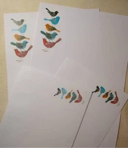 Bunte Vögel Brief Schreibpapier Schreibwaren Set mit passenden Umschlägen 15+5 - Bild 1 von 1