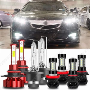 For 2009-2014 Acura TL 8Pcs Front LED HID Headlight Daytime Fog Light Bulbs Kit - Picture 1 of 12