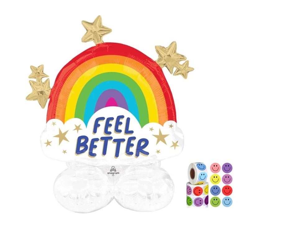 Globo anagrama Feel Better Rainbow Airloonz 30"" decoraciones de fiesta de cumpleaños Foto 1 de 1