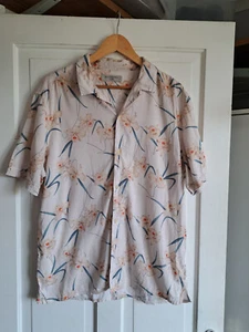 ALL SAINTS White Floral Short Sleeve Shirt Size XL "Aaru SS Shirt" - Picture 1 of 6