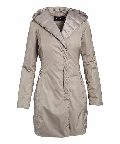 Abrigo acolchado para mujer Tahari champiñón con capucha talla pequeña MRSP 189 $ Foto 1 de 4