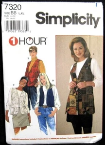 Vest Boho Western Size L XL 18 20 22 24 Simplicity 7320 Uncut Pattern - Picture 1 of 2