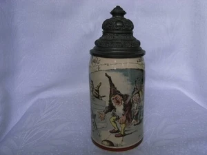 JUGENDSTIL BIERKRUG - KRUG - HUMPEN DEUTSCHLAND UM 1896 H. SCHLITT - Picture 1 of 10