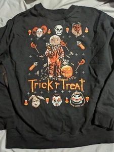 Cavity Colors Size Large Trick r Treat Halloween Sweatshirt Horror Sam - Picture 1 of 2