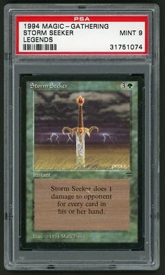 1994 MTG Magic the Gathering Card Legends Storm Seeker PSA 9 - Image 1 of 2