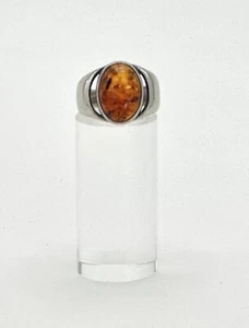 Ring 925 Sterling Silber Bernstein Ring Amber Damenring Meisterwerk TOP! F16S169 - Bild 1 von 9