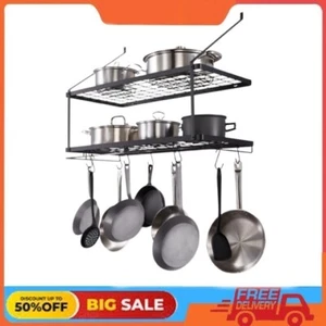 SKYSHALO Pot Rack Wall Mounted 30 inch Pot and Pan Hanging Rack - Picture 1 of 10