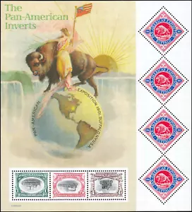 US Stamp #3505 - 2001 1¢ to 4¢ Pan-American Invert, F/VF, MNH Sheet, OG - Picture 1 of 2