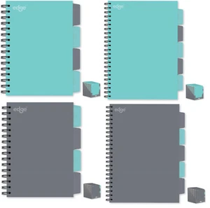 Divisores para cuadernos Project doble cable gris y verde menta cubierta duradera libro de estudio - Imagen 1 de 7